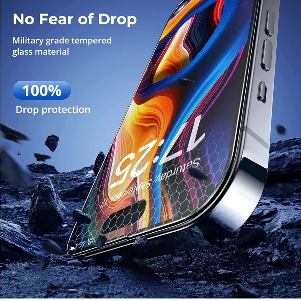 Screen Protector for iPhone 14 Pro Max, 3 Pack Shatterproof Tempered Glass
